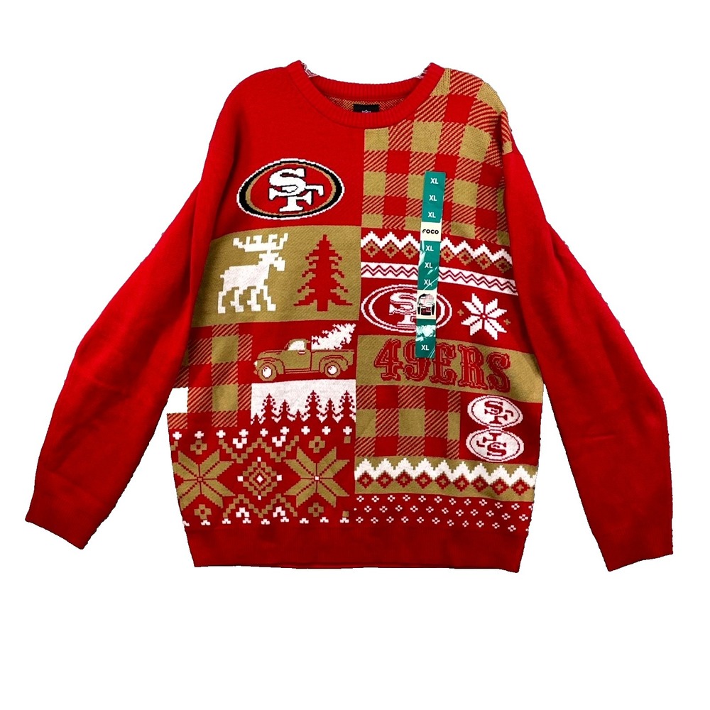 FOCO San Francisco 49ers Sweater Mens XL Red Team Apparel NFL Football Christmas